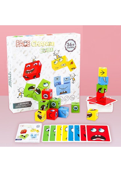 Stil 02 Stil Çocuklar Montessori Oyuncakları: Yüz Değiştirme Küpleri Ahşap Oyuncaklar Eğitici Oyun (Yurt Dışından) fırsatları