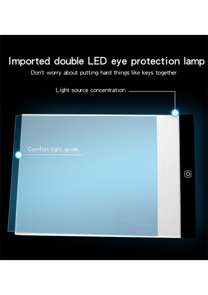 Siyah LCD Çizim Tahtası Stili Çocuklar Için Eğitici Oyunlar Için A5 Boyutlu 3 Seviyeli Aydınlatmalı Çizim Tahtası Oyuncakları - Çizim Kopya Tahtası (Yurt Dışından)