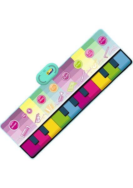 B 110X36CM Stili Çocuklar Için Müzikal Piyano Matı 8 Enstrüman Sesli Bebek Matı 14 Flaş Kart Eğitici Oyuncaklar (Yurt Dışından)