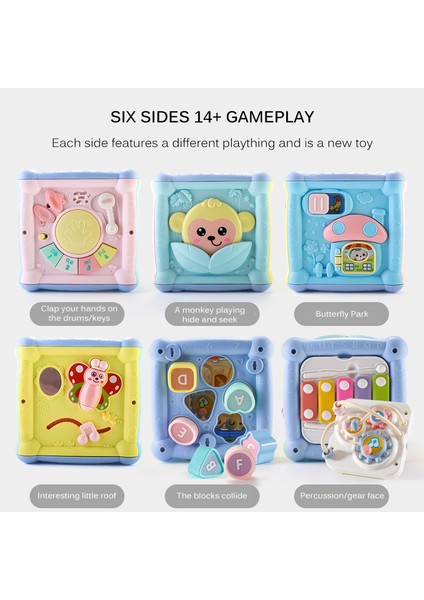 B 17X17X17CM Stili Bebek Müzik Kutusu Bebek Eğlenceli El Davulu Oyuncak Bebek Aktivite Küpü Geometrik Bloklar Oyuncak Bebek Sıralama Müzik Kutusu Oyuncak (Yurt Dışından) fırsatları