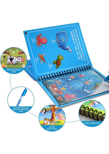 Sayılar Stili Hayvanat Bahçesi Prenses Sihirli Su Çizim Kitabı Boyama Denizkızı Karikatür Doodle Sihirli Kalem Çizim Tahtası Oyuncak Çocuklar Hediye (Yurt Dışından)