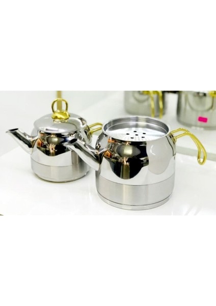 Altın tonunda 3,75 L paslanmaz çelik orta kulplu çaydanlık fiyatları