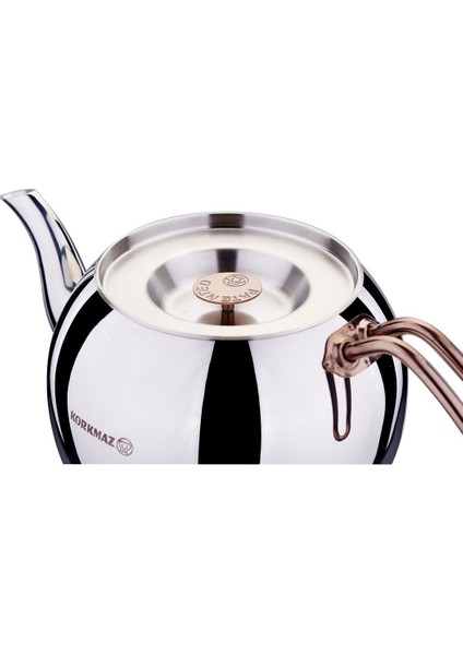 Şık ve dayanıklı 2L paslanmaz çaydanlık takımı, pembe renk, kaliteli tasarım fiyatları