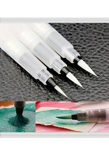 Fırça Uçlu, Brush Pen, Suluboya Fırçaları, Su ve Mürekkep Hazneli Fırça Kalem-L Beden