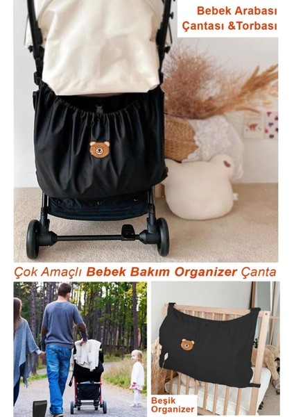 Bebek Arabası Çantası & Torbası , Çok Fonksiyonlu Anne Bebek Çantası, Beşik Yanı Organizer,