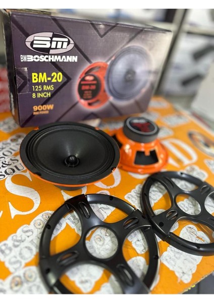 Boşman 20 cm Mermi Göbek 1 Takım 2 Adet Midrange 900 Wat 125 Rms fırsatları