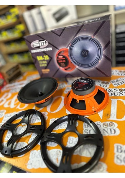 Boşman 20 cm Mermi Göbek 1 Takım 2 Adet Midrange 900 Wat 125 Rms indirimleri