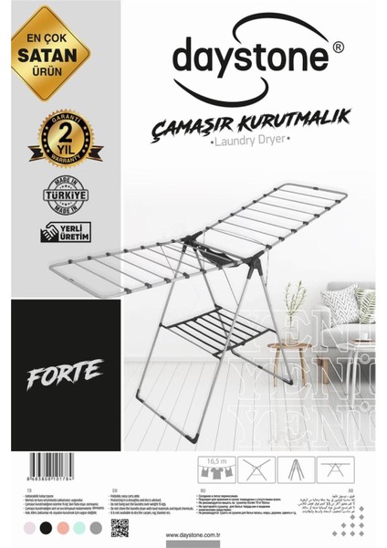 Daystone Forte Gri Çamaşır Kurutmalık