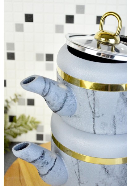 Gri Granit Çaydanlık, dayanıklı ve şık tasarım, yüksek kalite, TR menşei fiyatları