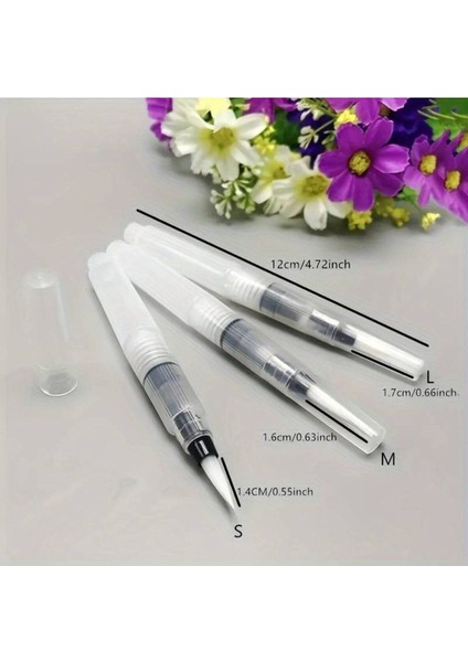 Fırça Uçlu, Brush Pen, Suluboya Fırçaları, Su ve Mürekkep Hazneli Fırça Kalem-S Beden