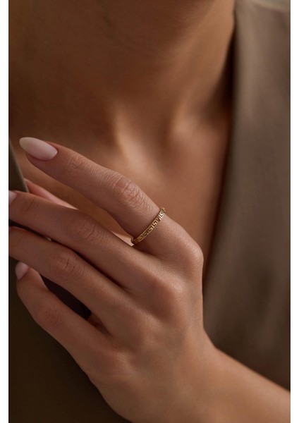 14 Ayar Desenli Altın Yüzük modelleri