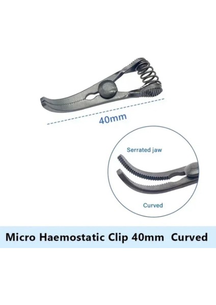 Bulldog Yaylı Klemp Eğri Uçlu 4cm Cerrahi Eğitim Materyali