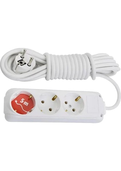 3'lü 5m Uzatma Kablosu Yüksek Kalite Elektrik Kablosu Topraklı Priz fiyatları