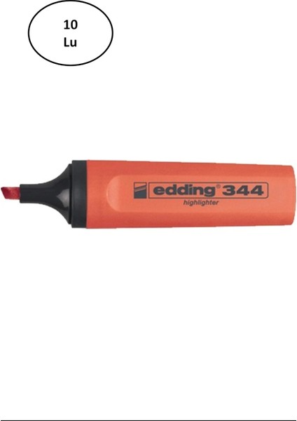 Edding Fosforlu Kalem Nar Çiçeği Kırmızı E-344 10'lu