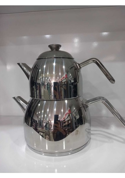 Gri renkli 1,9 L mini şık çaydanlık takımı, modern ve kullanışlı tasarım fiyatları