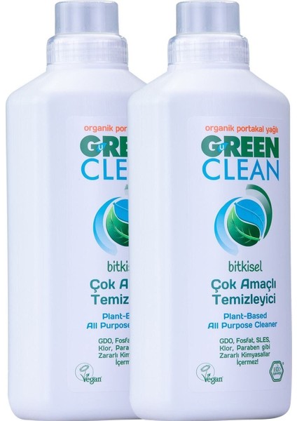 Green Clean Çok Amaçlı Yüzey Temizleyici 1000ML 2' Li Set