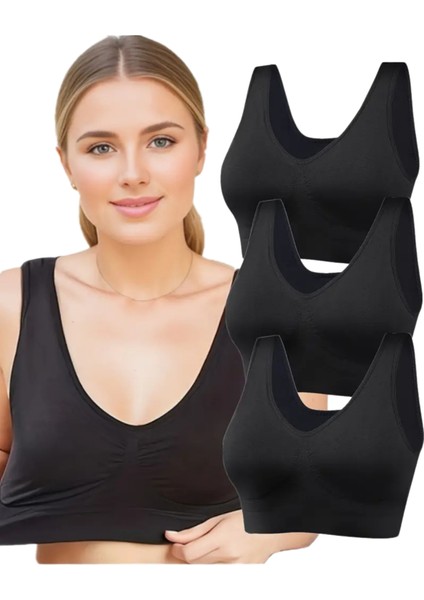 3'lü Paket Göğüs Toparlayıcı Kalın Askılı Pedsiz Sütyen Korse Spor Sütyen Büstiyer Yarım Atlet modelleri
