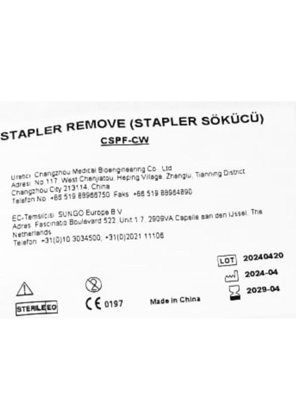 Cilt Stapler Sökücü Beyaz Cerrahi Cilt Zımbası Sökme Aparatı Eğitim Materyali modelleri