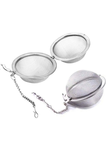 Paslanmaz Çay Süzgeci, Metal Filtre, Bej, Topuz ve Bitki Çayları İçin Ideal