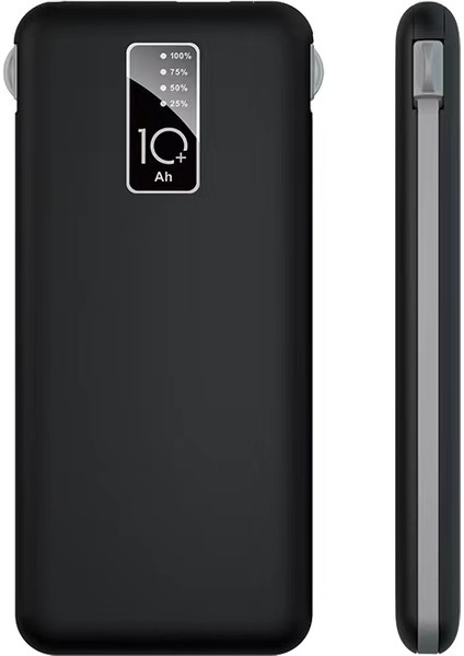 Hızlı Şarjlı LED Göstergeli Micro Lightning Type-C Kablolu Taşınabilir 10000MAH Powerbank