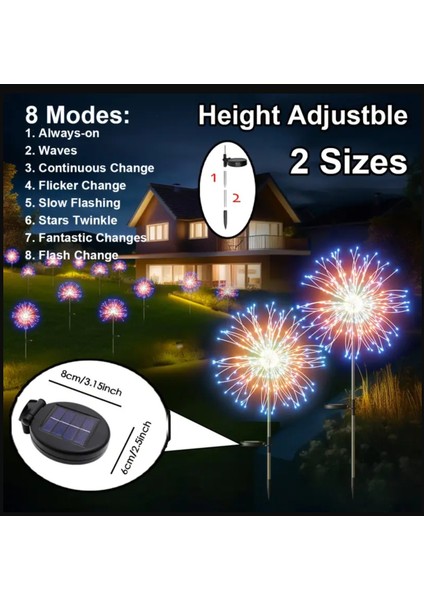 150LED / Çok Renkli Fachoi Güneş Enerjili Havai Işıkları 1 Adet fiyatları