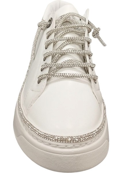 8392589Z Iç Dış Deri Ortopedik Taş Detaylı Parlak Bağcıklı Günlük Şık Kadın Casual Ayakkabı modelleri