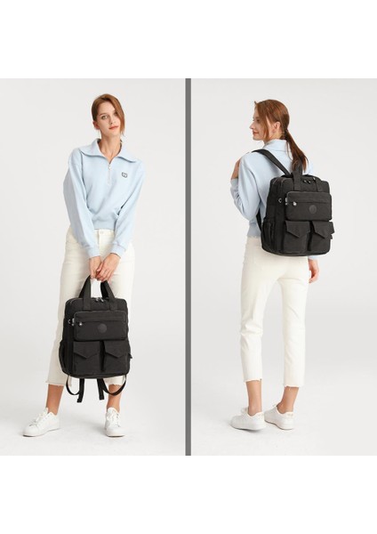 Büyük Boy Krinkıl Kumaş Sırt Çantası Smart Bags 1175