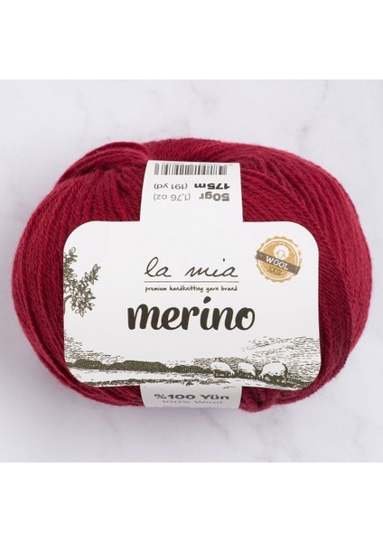 Merino Bordo El Örgü ipi - L065 - 33792