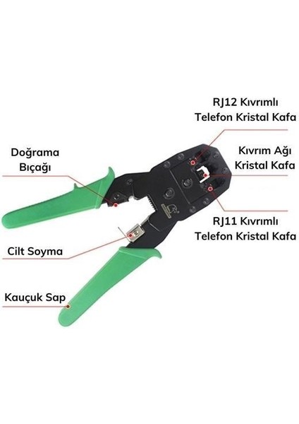 ® 3ü 1 Arada Modüler Kablo Sıkma,soyma ve Kesme Pensesi