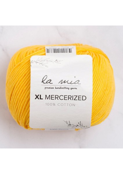 Xl Mercerized Koyu Sarı El Örgü ipi - 181 - 33771