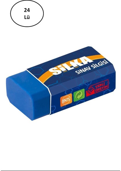 Silka Orta Boy Mavi Sınav Silgisi Art9 24 Lü