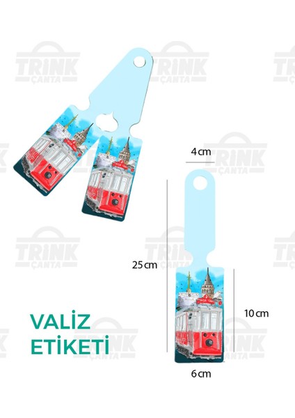 TRİNK ÇANTA Desenli Silikon Valiz ve Bavul Bagaj Isimlikli Etiket * 2 Adet * TAKSİM