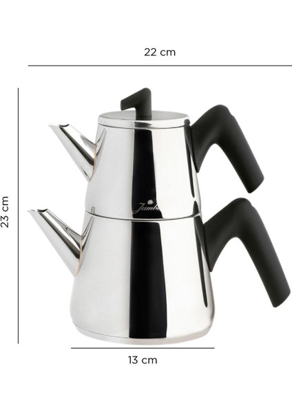 Dayanıklı orta boy paslanmaz çelik çaydanlık, pratik ve şık kullanım sağlar. fiyatları