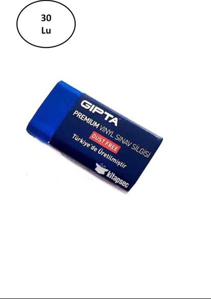 Gıpta Premium Sınav Silgisi Dust Free Mavi 30'lu