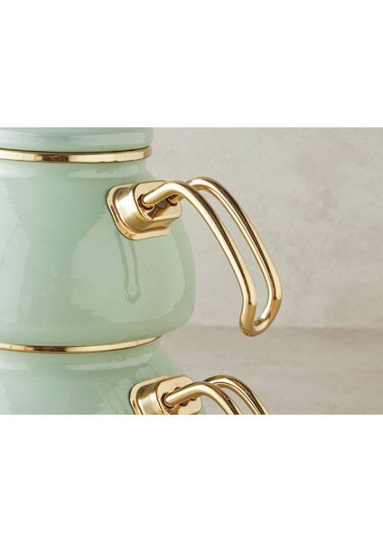 Emaye Çaydanlık, Açık Mint Renk, Şık ve Dayanıklı Tasarım fırsatları