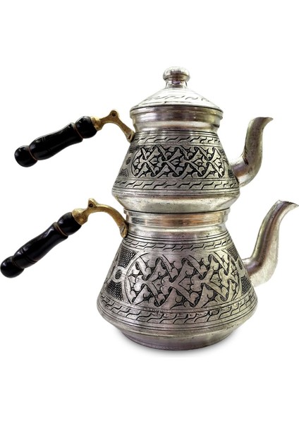 El Yapımı Eskitme Bakır Çaydanlık, Kalaylı ve Kalın Tasarım, Metalik Renk fırsatları