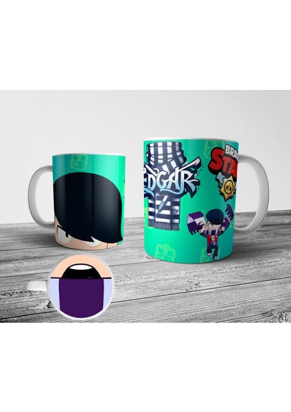 Edgar Brawl Stars Alt Tabanı Ağız Tasarımlı Kupa Bardak