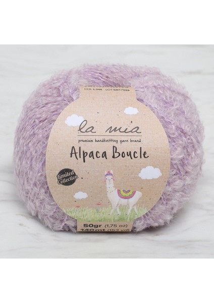 Alpaca Boucle 50 gr Lila El Örgü ipi - L346 - 34391