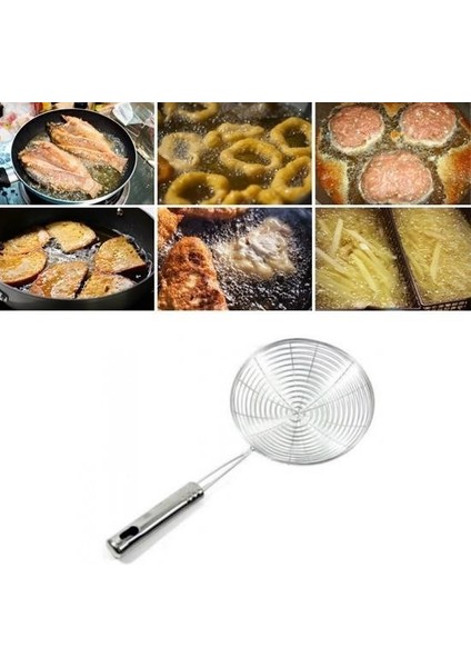 ® Pratik Kullanışlı 12 cm Yağ Kevgiri Kızartma Haşlama Süzgeci