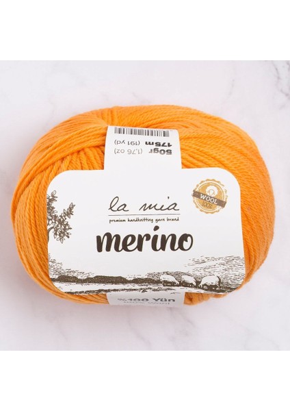 Merino Turuncu El Örgü ipi - L139 - 33793