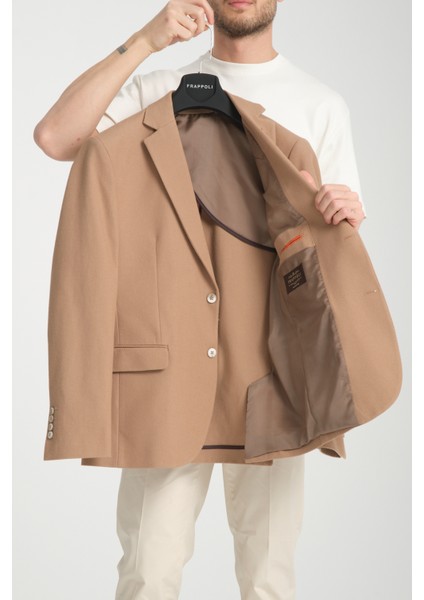 Cazino Erkek Vizon Slim Fit Dar Kesim Desenli Yarım Astar Mevsimlik Spor Blazer Ceket fırsatları