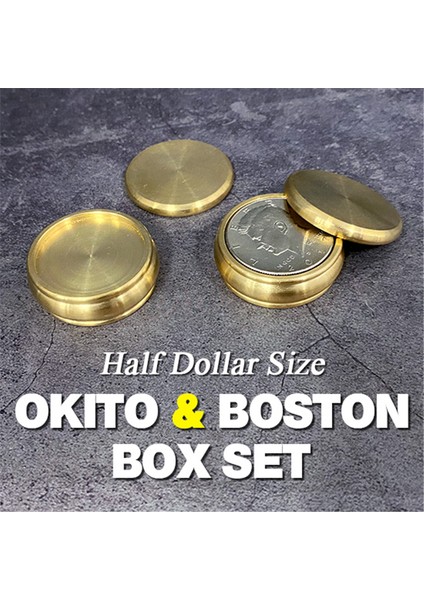 Okito ve Boston Kutu Seti Yarım Dolar Boyutu Sihir Numaraları Sihirbaz Yakın Illüzyon Hile Aleti Zihin Okuma Para Delikten Geçirme Kaybolma (Yurt Dışından)