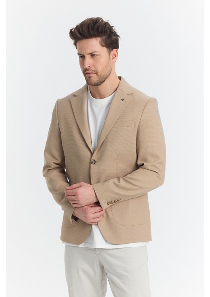 Zenova Erkek Camel Yarım Astarlı Torba Cepli Ilkbahar-Yaz Spor Blazer Ceket modelleri