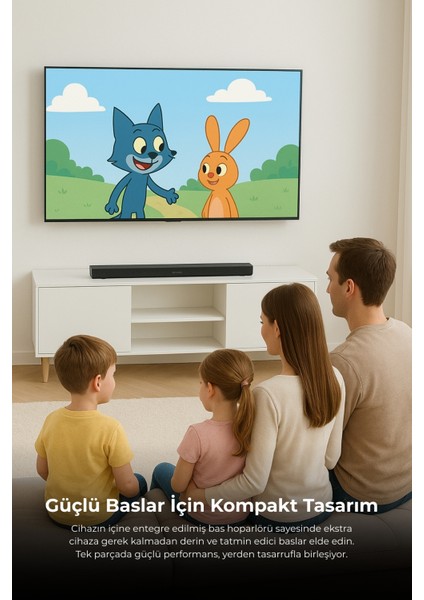 Harmony 2.1 Kanal Soundbar Bluetooth 5.3 HDMI Arc USB Optik Girişli Kablolu Subwoofer Ev Sinema Hoparlör Sistemi