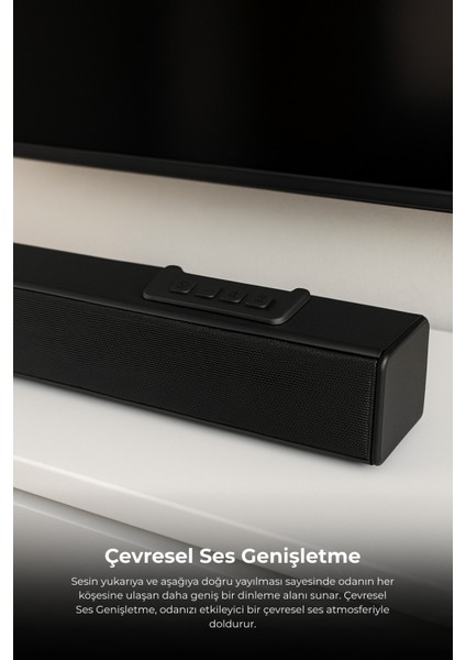 Harmony 2.1 Kanal Soundbar Bluetooth 5.3 HDMI Arc USB Optik Girişli Kablolu Subwoofer Ev Sinema Hoparlör Sistemi