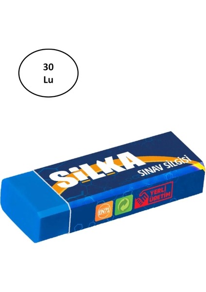 Silka Art.10 Sınav Silgisi Lacivert (30 Lu Kutu)