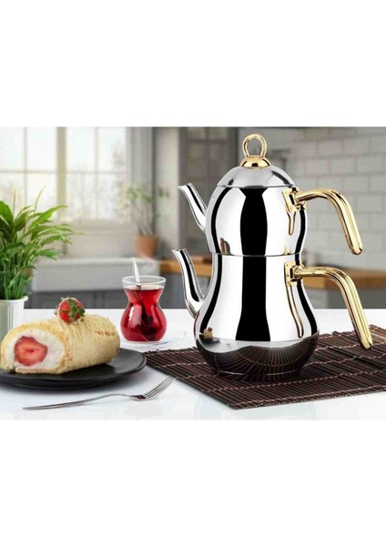 3,85 L Büyük Şahmeran Altın Çaydanlık, şık ve dayanıklı mutfak gereci