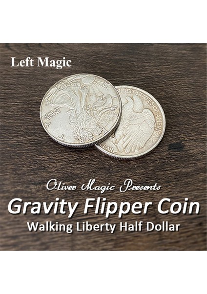 Yerçekimi Döndürücü Madeni Para Walking Liberty Half Dollar Sihirli Numara Özel Manyetik Kelebek Madeni Para Para Sihir Aksesuarları Sahne (Yurt Dışından)