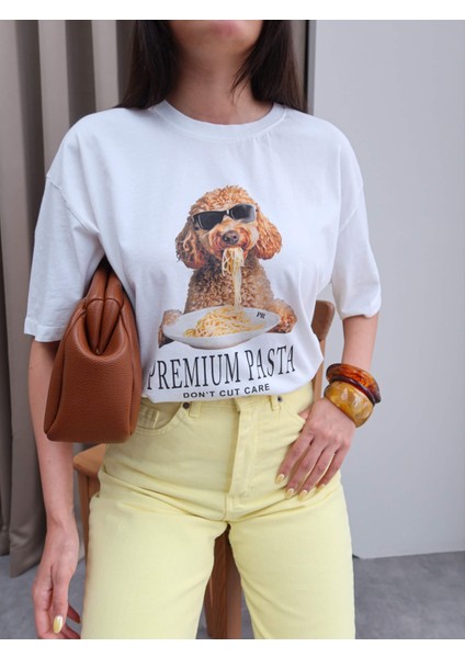 Spagetti Baskılı T-Shirt modelleri