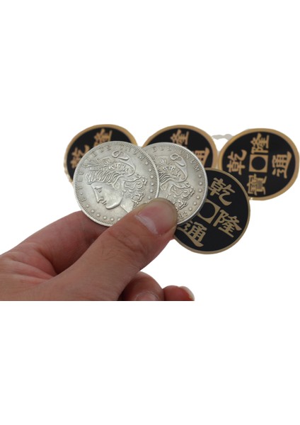 Yarım Dolar Kopya Stili Johnny Wong Çift Yüz Süper Üçlü Sikke Yarım Dolar Veya Morgan Doları Para Sihir Hileleri Araçları Gimmicks Klasik Sihir Eğlencesi (Yurt Dışından)